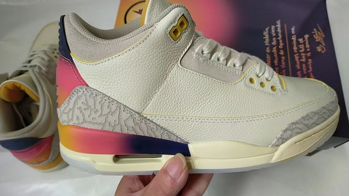 Sneakers, White Yellow Purple Colorway, Lace Up Design, Casual Gift for Sneaker Fans