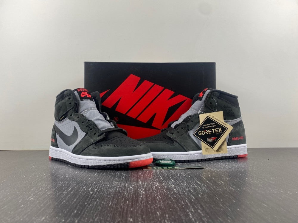 High Top Sneakers, Black Red Gray Colorway, Lace Up Design, Casual Gift for Sneaker Fans
