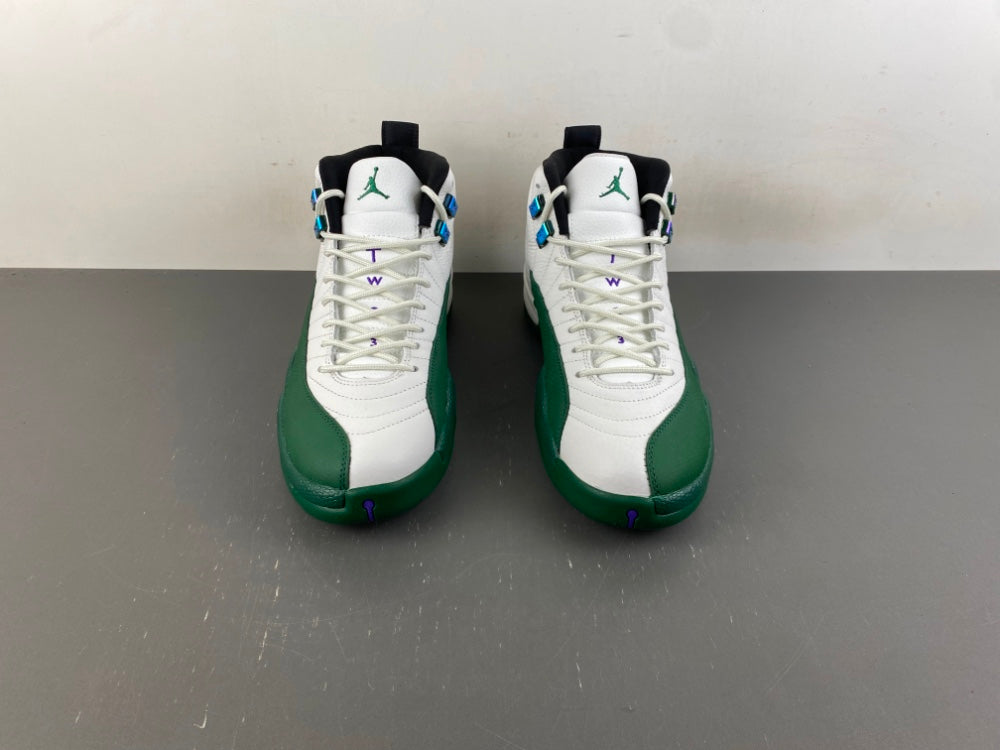 Low Top Sneakers, White Green Purple Colorway, Lace Up Design, Casual Gift for Sneaker Fans
