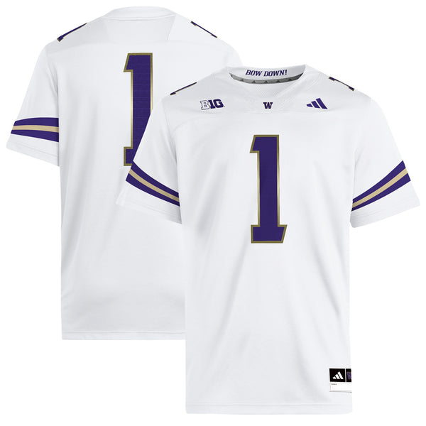 #1 White Washington Huskies Premier Jersey