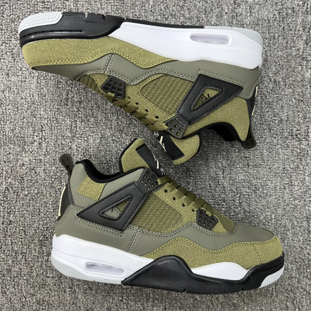 Retro Basketball Shoes, Olive Green Army Green Colorway, Canvas Footwear, Lace Up Design, Casual Gift for Shoe Lovers