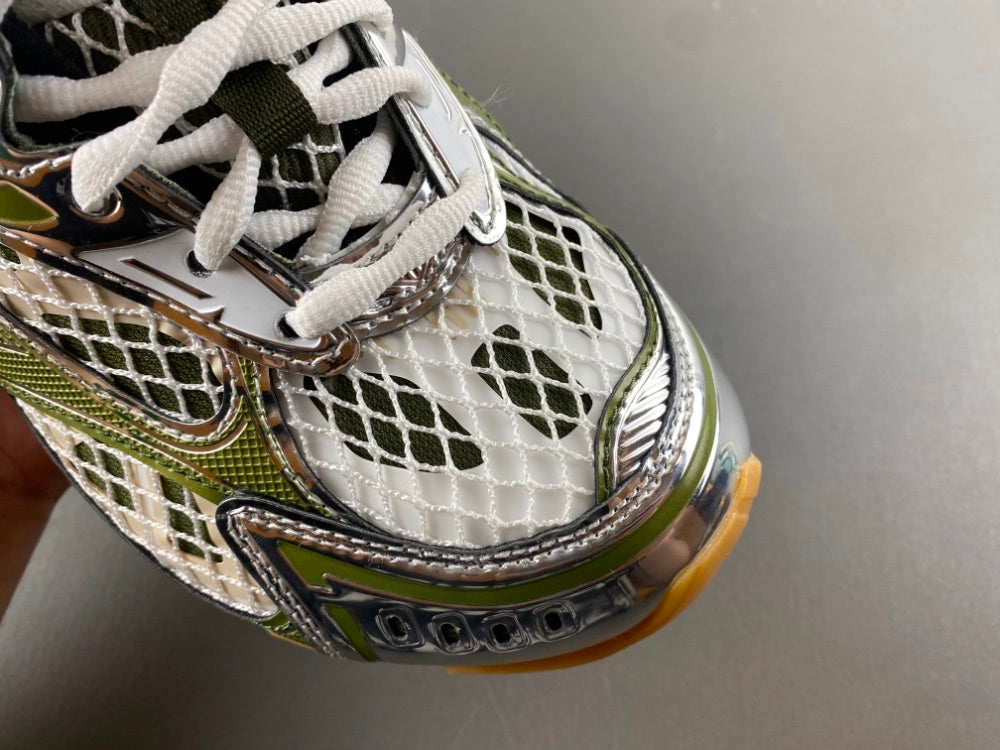 Low Top Sneakers, White Green Colorway, Lace Up Design, Casual Gift for Sneaker Fans