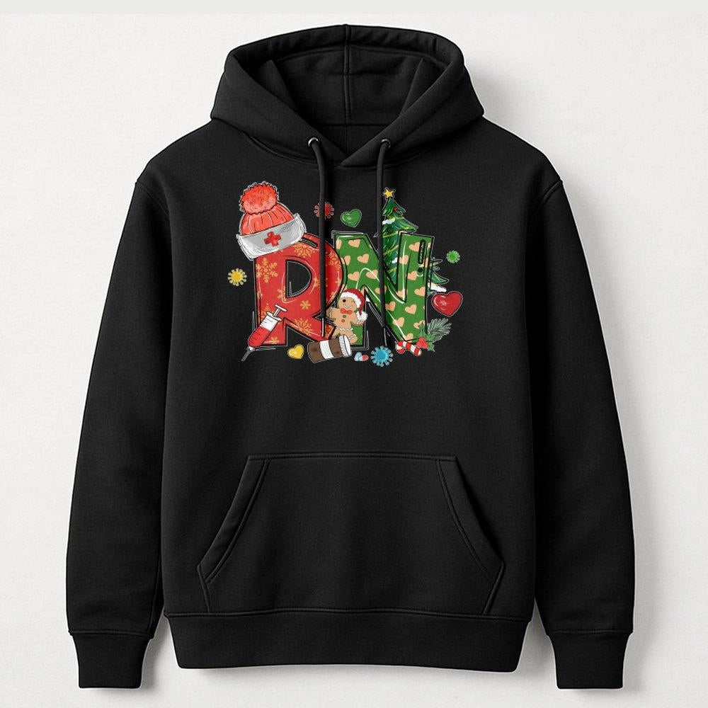 Registered Nurse Holiday Hoodie, Christmas RN Nurse Hoodie, Medical Worker Sweatshirt, Nursing Student Pullover Hoodie, Nurse