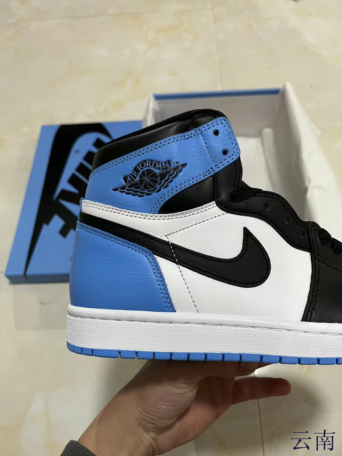 High Top Sneakers, Blue White Colorway, Lace Up Design, Casual Gift for Sneaker Fans