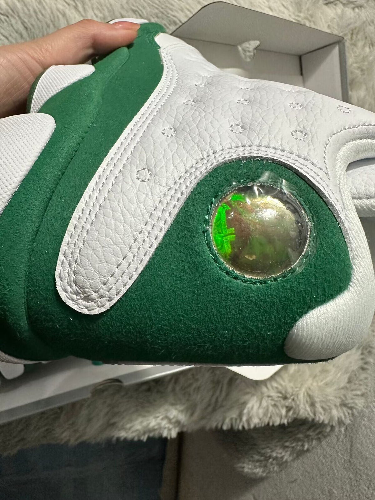 Sneakers, White Green Colorway, Lace Up Design, Casual Gift for Sneaker Fans