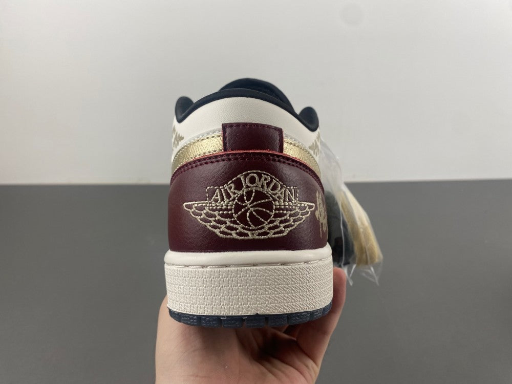 Low Top Sneakers, White Burgundy Colorway, Lace Up Design, Casual Gift for Sneaker Fans