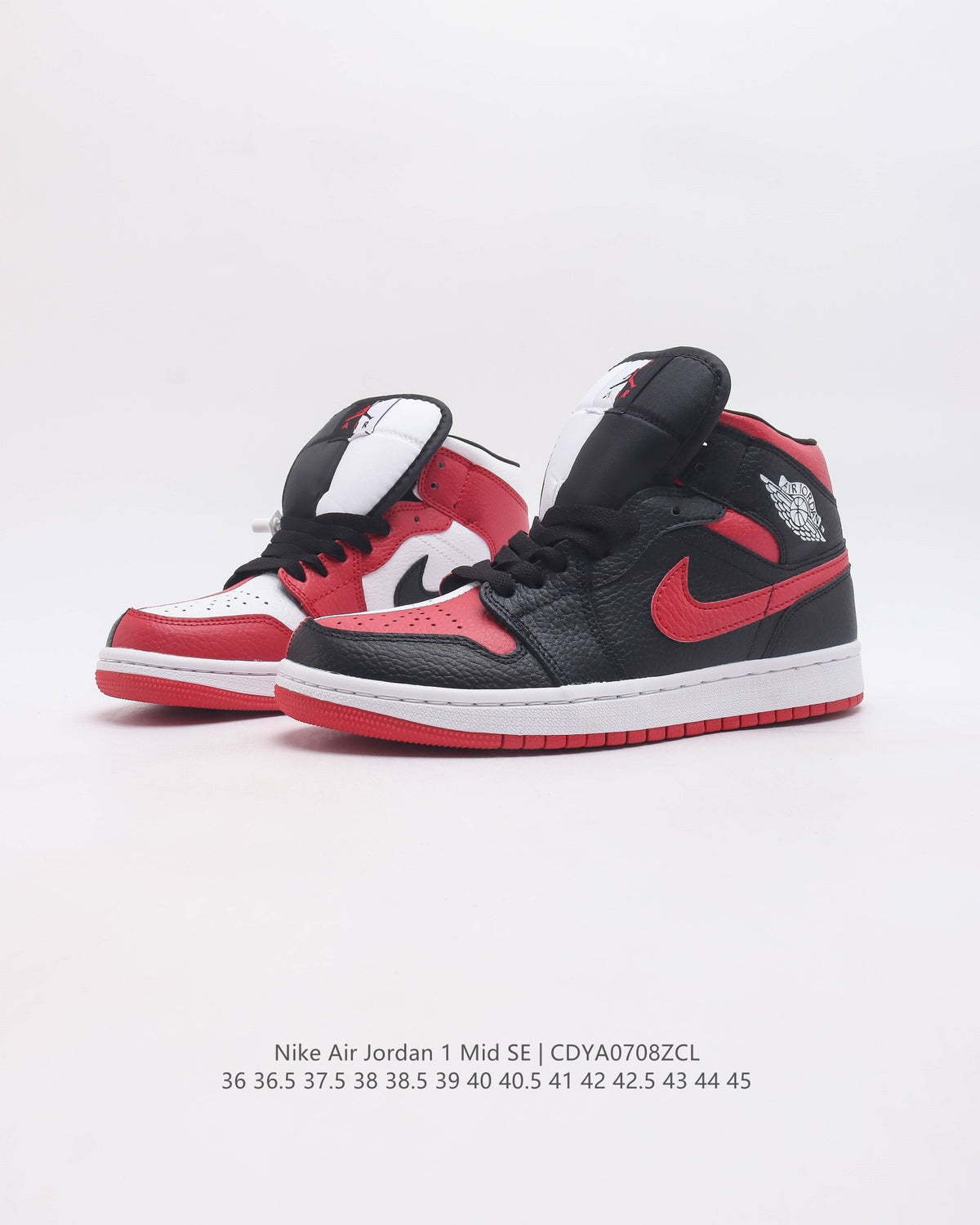 Retro Mid Top Basketball Shoes, Red White Black Colorway, Lace Up Design, Casual Gift for Shoe Lovers