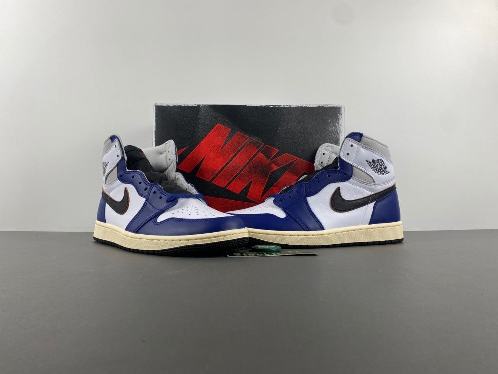 High Top Sneakers, Blue White Colorway, Lace Up Design, Casual Gift for Sneaker Fans