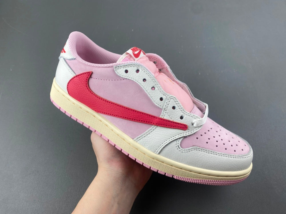 Low Top Sneakers, White Pink Colorway, Reverse Hook Design, Lace Up Design, Casual Gift for Sneaker Fans