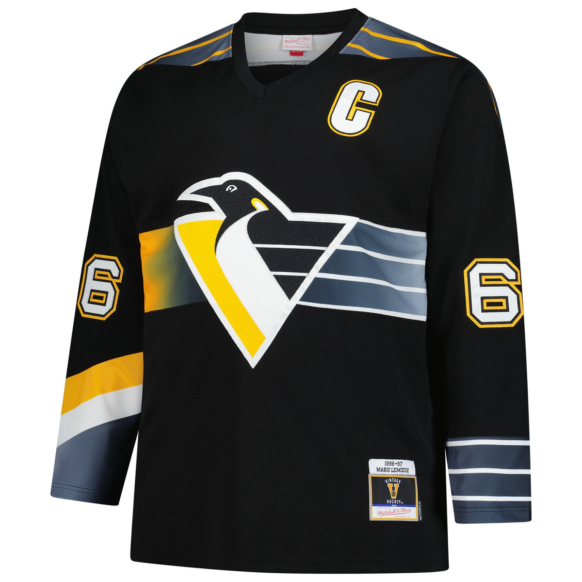 Pittsburgh Penguins Mario Lemieux Mitchell & Ness Black 1996/97 Blue Line 2.0 Jersey