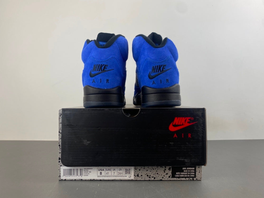 Retro Low Top Sneakers, Blue Black Colorway, Suede Footwear, Lace Up Design, Casual Gift for Sneaker Fans