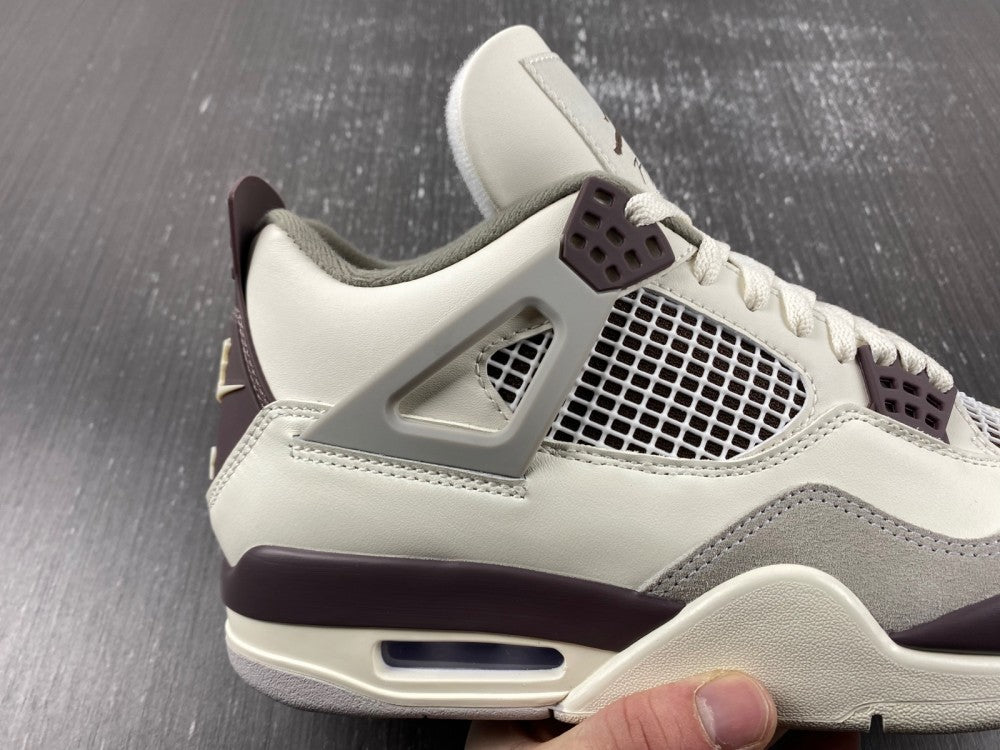 Sneakers, Burgundy White Gray Colorway, Leather Footwear, Lace Up Design, Casual Gift for Sneaker Fans