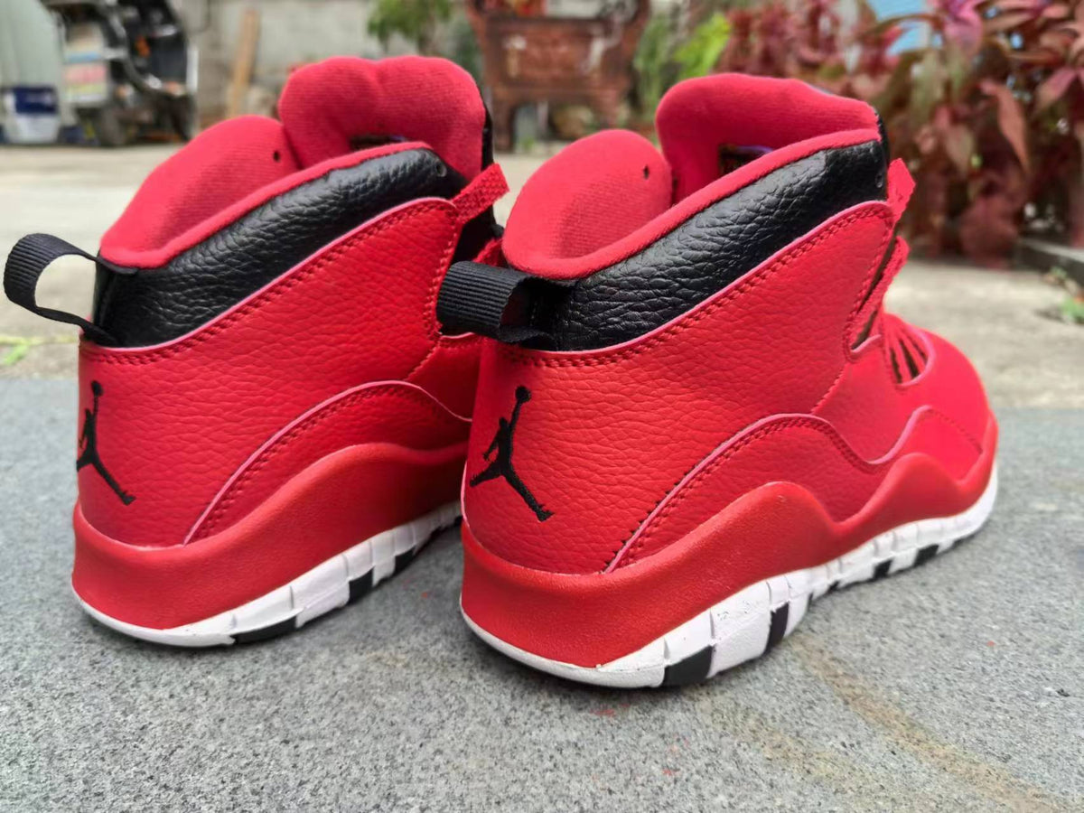 High Top Sneakers, Red Black Colorway, Lace Up Design, Casual Gift for Sneaker Fans