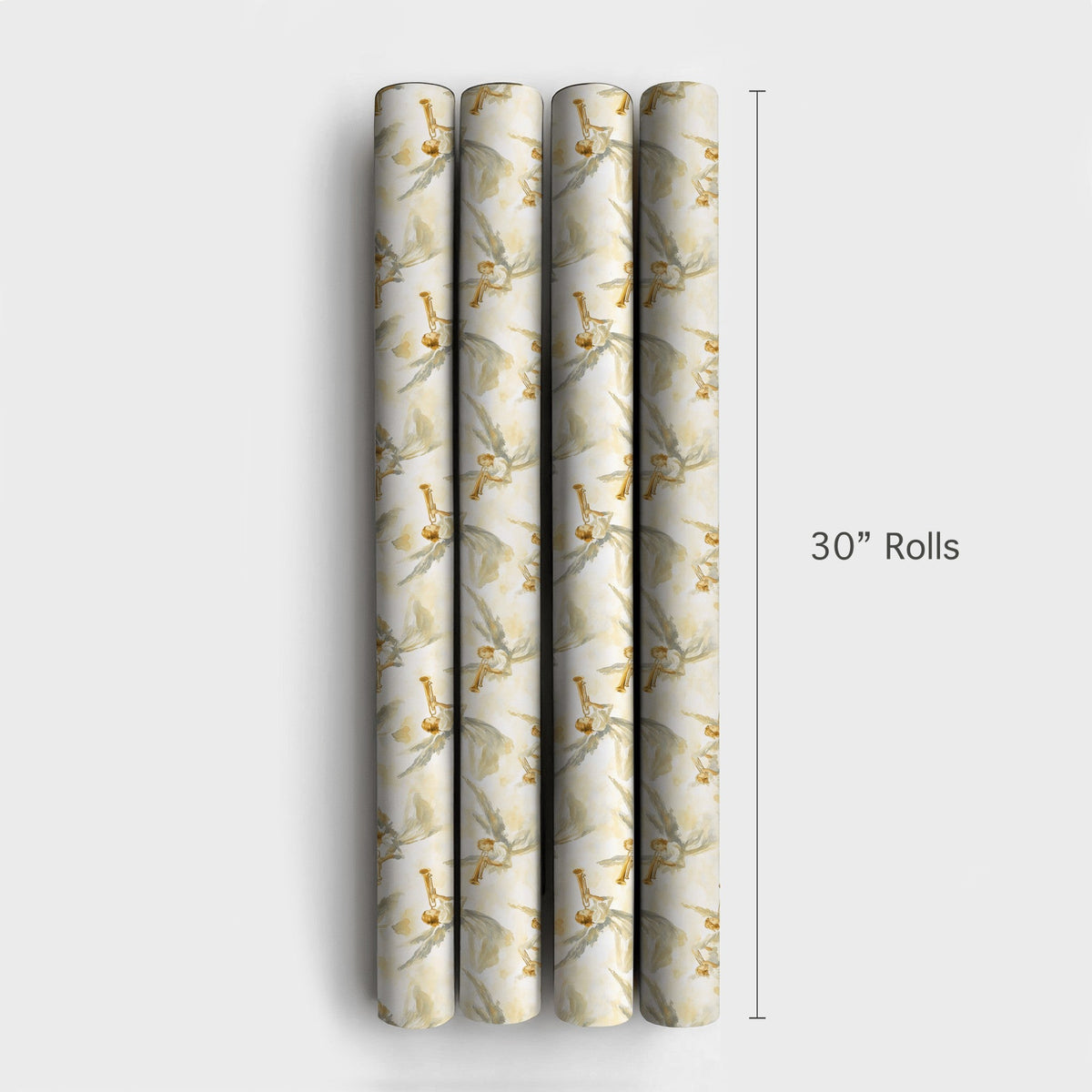 Golden Trumpet Angels Gift Wrap, Watercolor Angel Wrapping Paper, Religious Spiritual Wrapping Paper, Christmas Baptism Prese