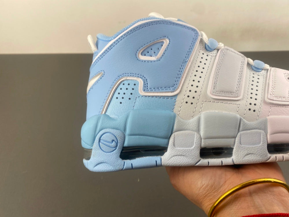 High Top Sneakers, White Blue Colorway, Strap Design, Casual Gift for Sneaker Fans