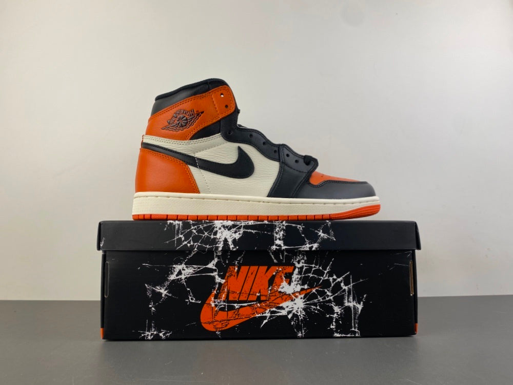 High Top Sneakers, Black White Orange Colorway, Lace Up Design, Casual Gift for Sneaker Fans