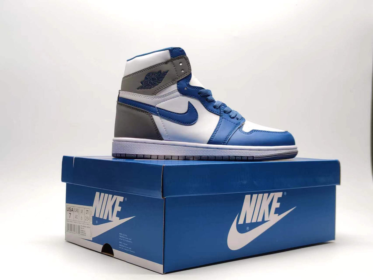 Retro High Top Sneakers, Blue Colorway, Lace Up Design, Casual Gift for Sneaker Fans