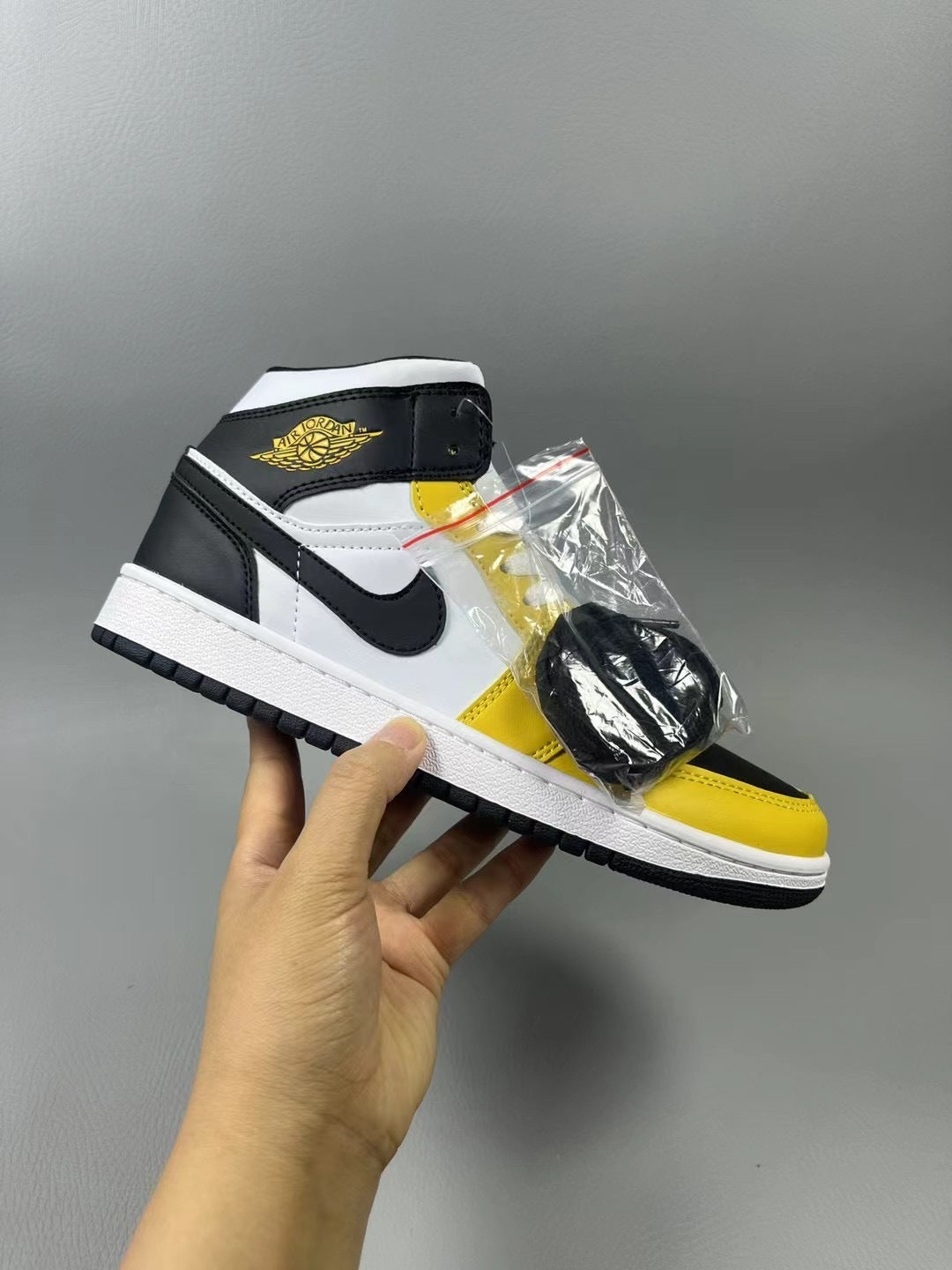 High Top Sneakers, Black Yellow Colorway, Lace Up Design, Casual Gift for Sneaker Fans