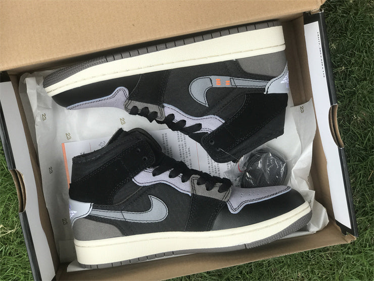 Mid Top Sneakers, Black Gray Colorway, Lace Up Design, Casual Gift for Sneaker Fans