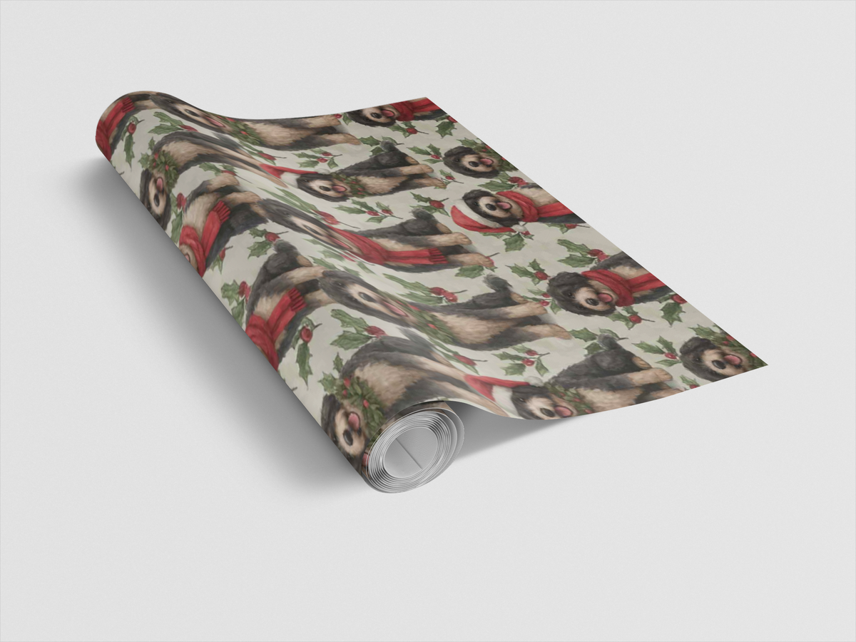Holiday Puppy Gift Wrap, Portuguese Water Dog Wrapping Paper, Dog Lover Christmas Gift Wrapping Paper, Pet Breed Holiday Gift