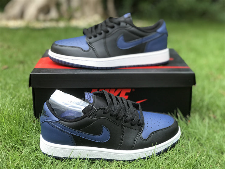 Low Top Sneakers, Blue Black Navy Colorway, Lace Up Design, Casual Gift for Sneaker Fans