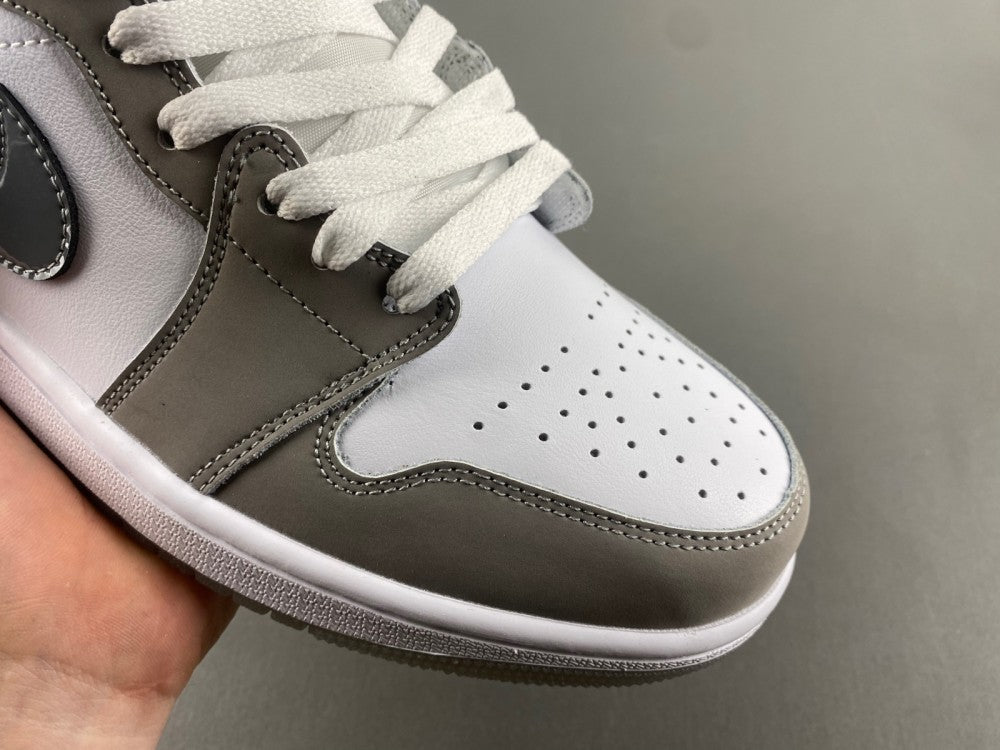 Mid Top Sneakers, White Gray Colorway, Lace Up Design, Casual Gift for Sneaker Fans