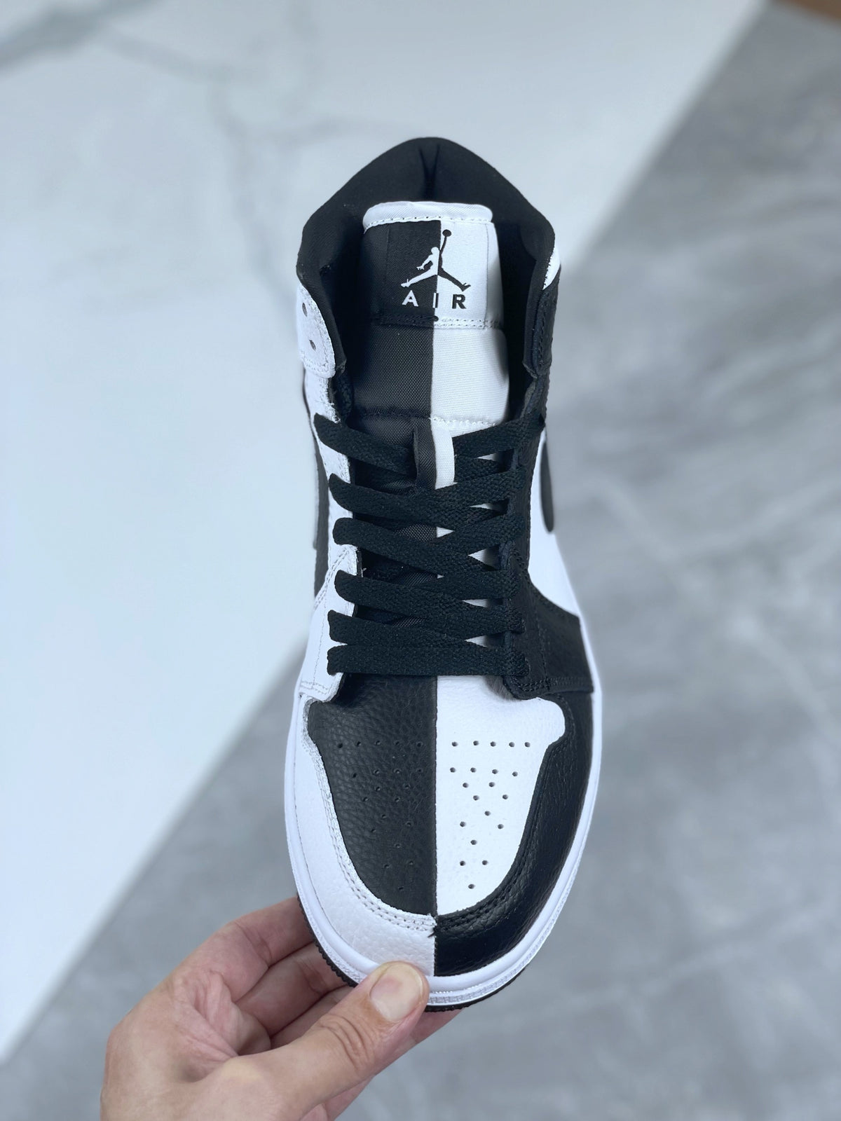Mid Top Sneakers, White Black Colorway, Lace Up Design, Casual Gift for Sneaker Fans