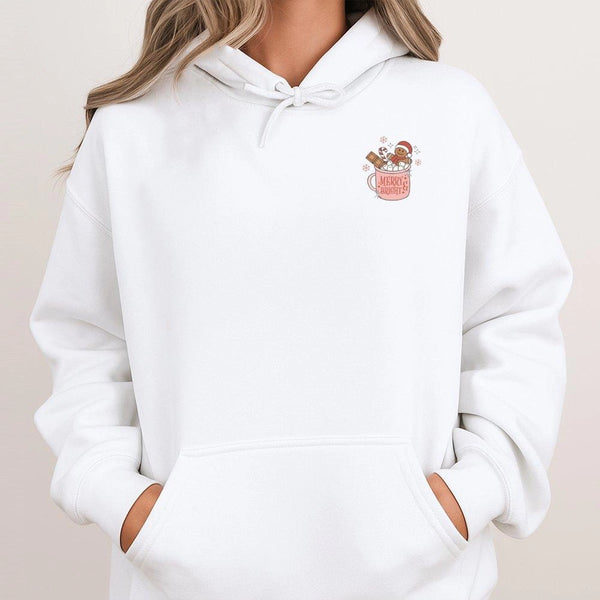 Adorable Christmas Iced Coffee Sweatshirt, Merry and Bright Gingerbread Hoodie, Holiday Cookie Graphic Pullover, Comfy Winter