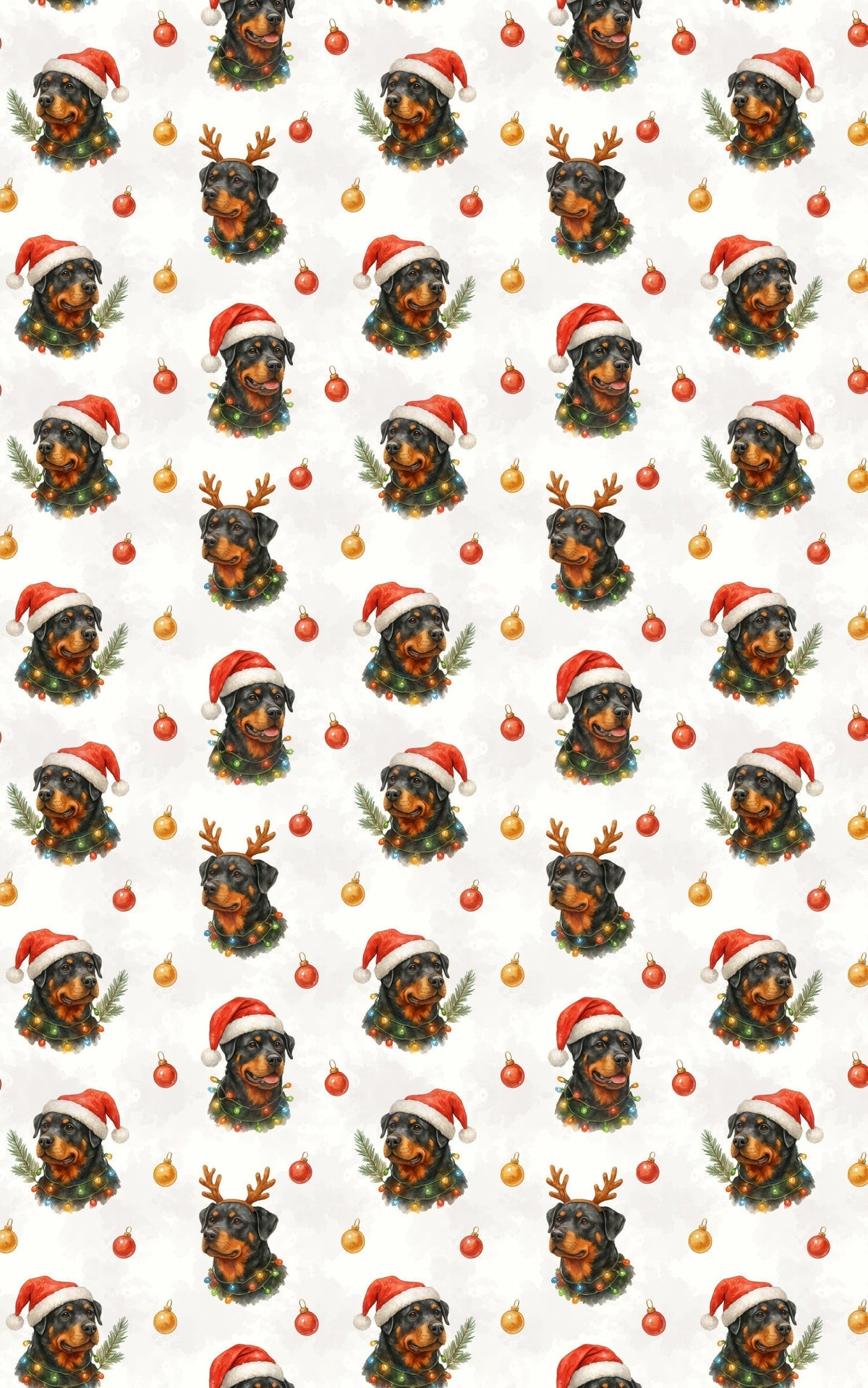 Santa Hat Rottweiler Gift Wrap, Rottweiler Christmas Wrapping Paper, Festive Rottweiler Wrapping Paper, Holiday Dog Lover Gif