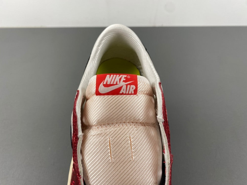 Low Top Sneakers, Red Black Beige Colorway, Lace Up Design, Casual Gift for Sneaker Fans