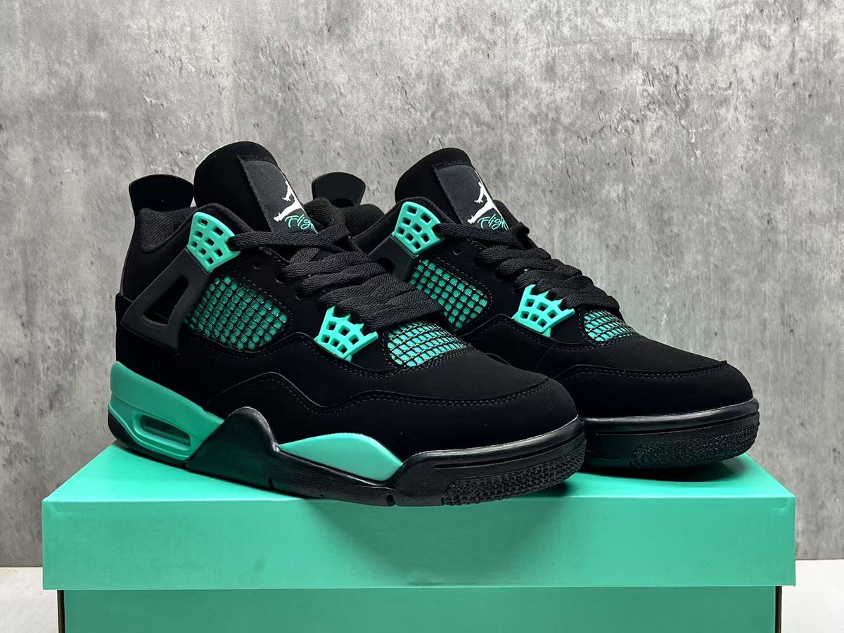 Mid Top Sneakers, Black Green Colorway, Lace Up Design, Casual Gift for Sneaker Fans