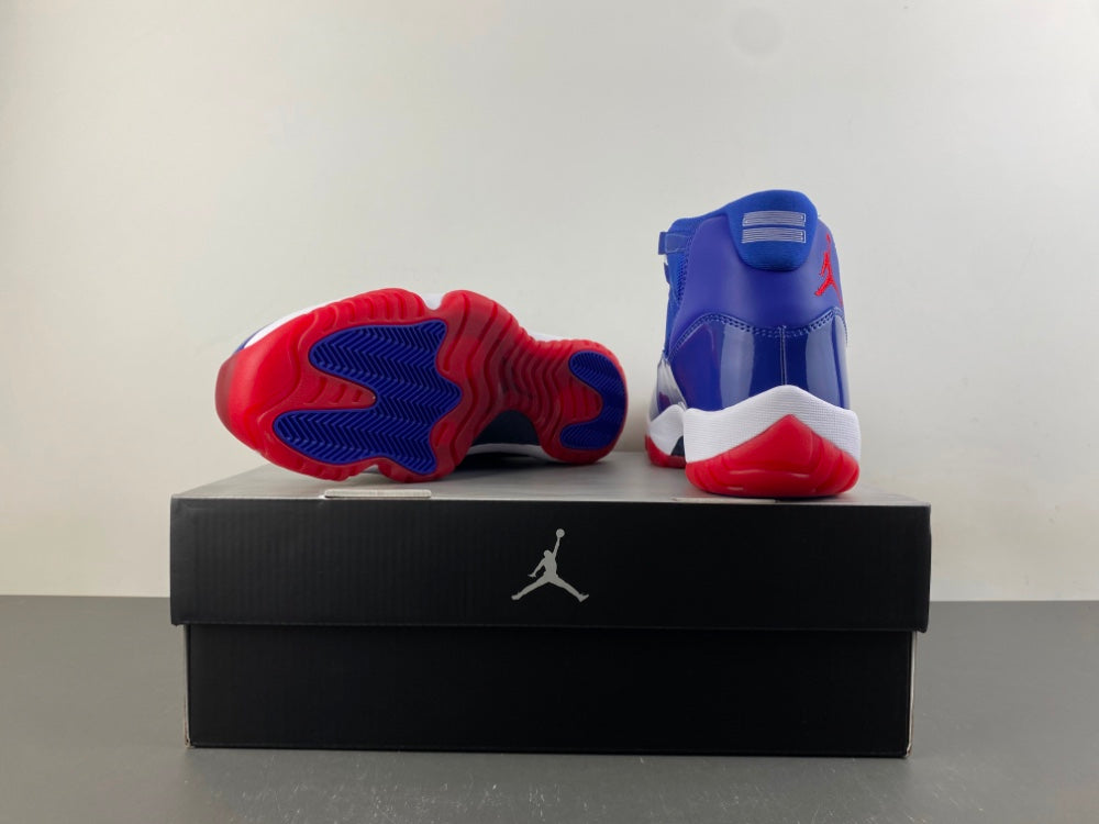 Low Top Sneakers, Royal Blue White Red Colorway, Patent Leather Footwear, Lace Up Design, Casual Gift for Sneaker Fans