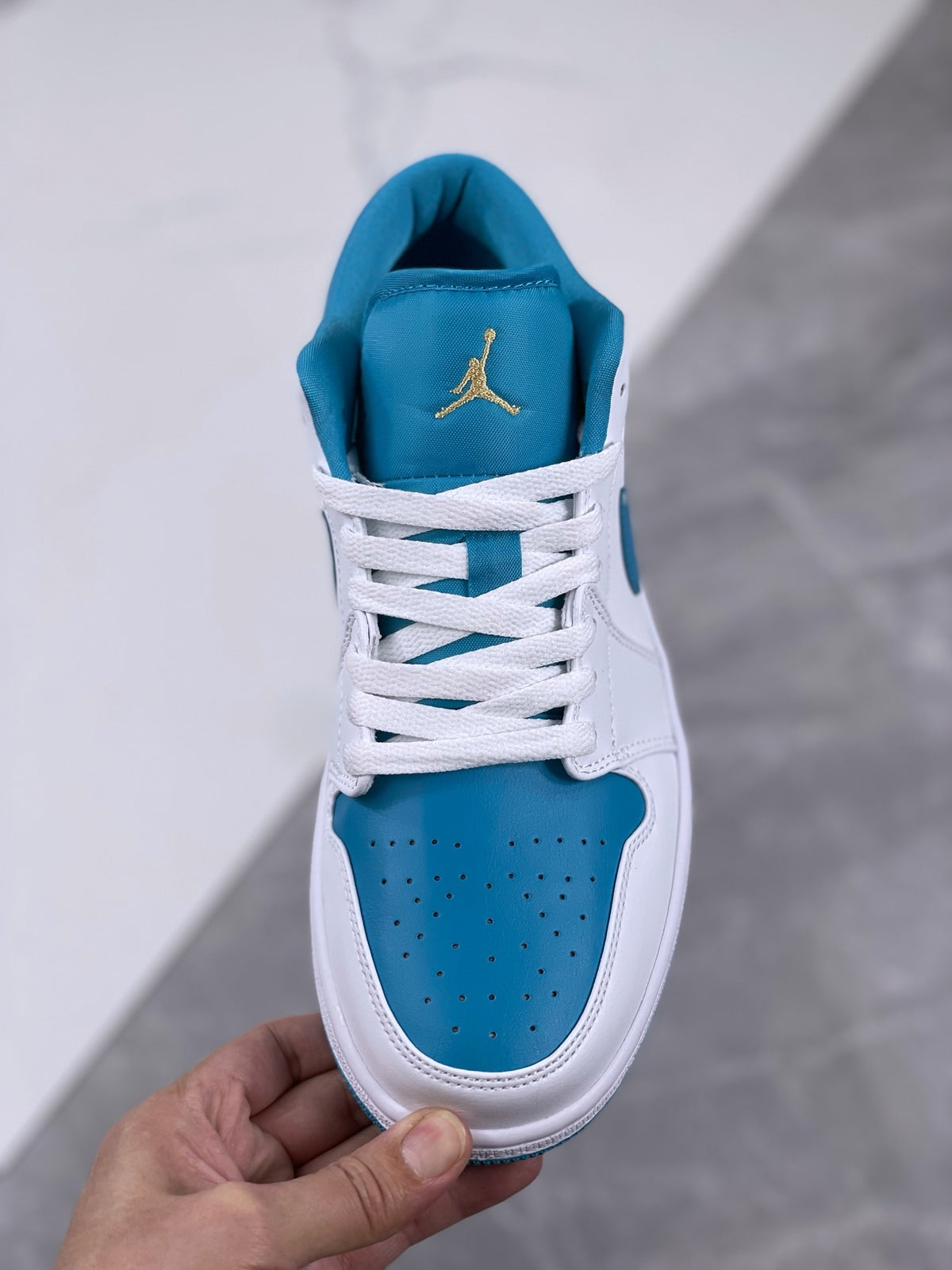 Low Top Sneakers, Blue White Colorway, Lace Up Design, Casual Gift for Sneaker Fans