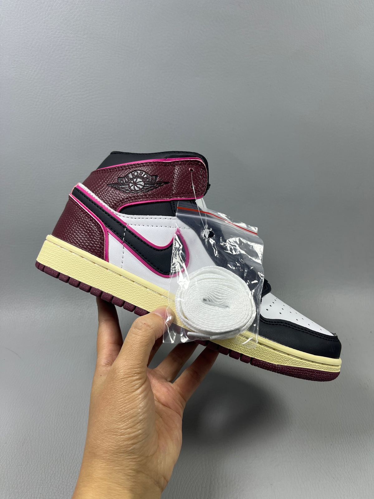 High Top Sneakers, White Black Brown Colorway, Lace Up Design, Casual Gift for Sneaker Fans