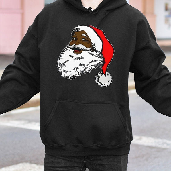 Afrocentric Christmas Hoodie, Black Santa Claus Hoodie, Vintage Holiday Pullover Hoodie, African American Santa Sweatshirt, W