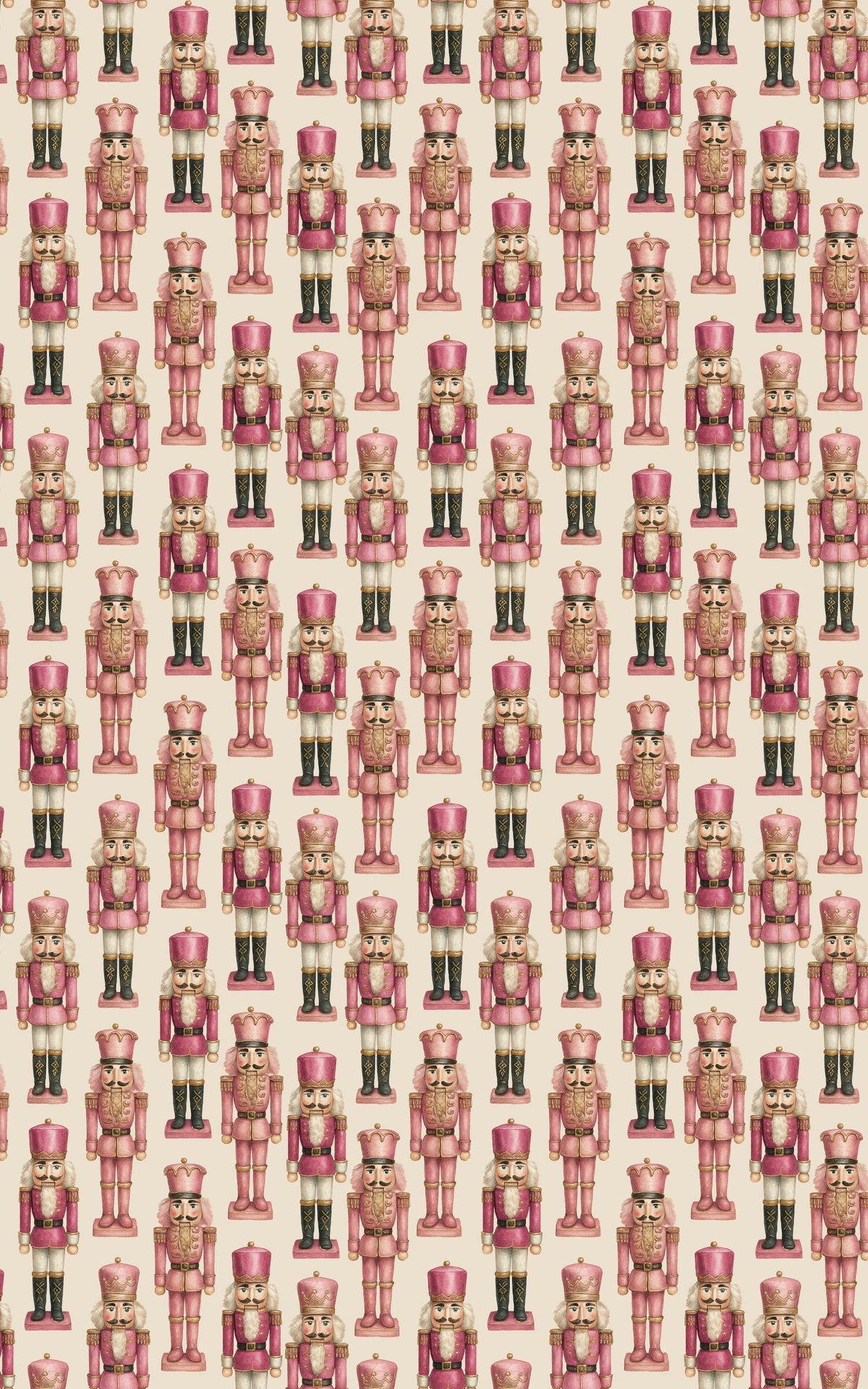 Pastel Christmas Wrapping Paper, Pink Nutcracker Gift Wrap Paper, Holiday Present Paper Roll, Festive Xmas Present Wrap