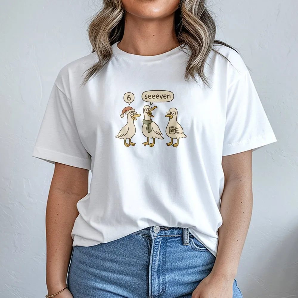 Humorous Math Pun Teacher Shirt, Six Seven Duck Teacher T-Shirt, Duck Math Educator Graphic Tee, Adorable School Math Teacher