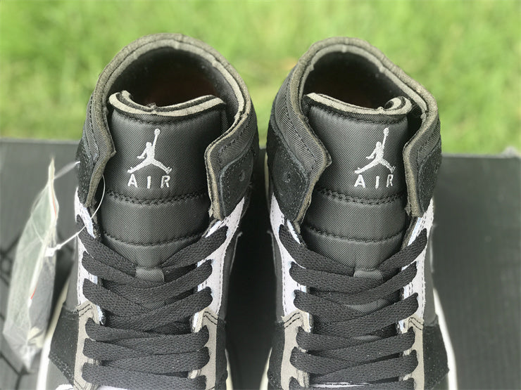 Mid Top Sneakers, Black Gray Colorway, Lace Up Design, Casual Gift for Sneaker Fans