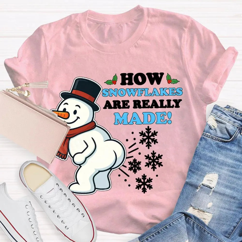 Festive Holiday Graphic Tee, Snowman Snowflake Christmas T-Shirt, Adorable Winter Snowman Shirt, Unisex Merry Christmas Tee, 