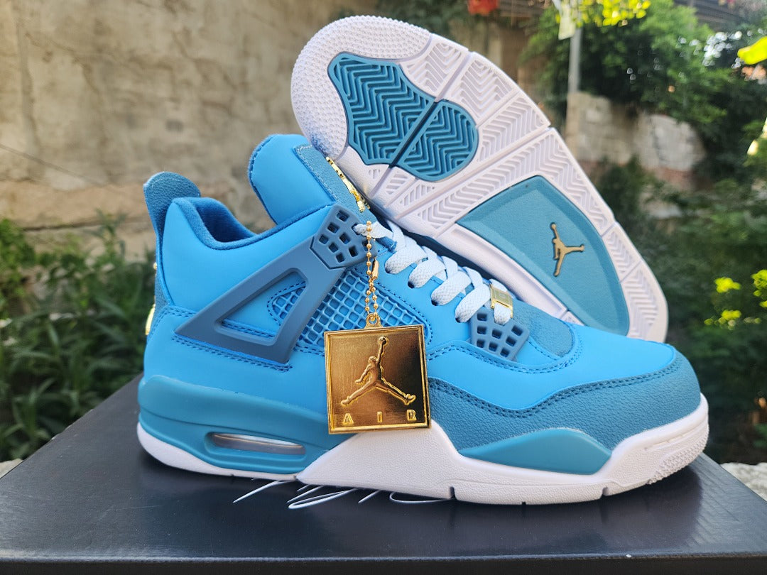 Mid Top Sneakers, Blue White Colorway, Lace Up Design, Casual Gift for Sneaker Fans