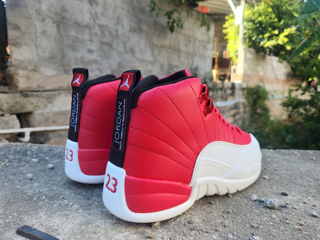 High Top Sneakers, White Red Colorway, Lace Up Design, Casual Gift for Sneaker Fans
