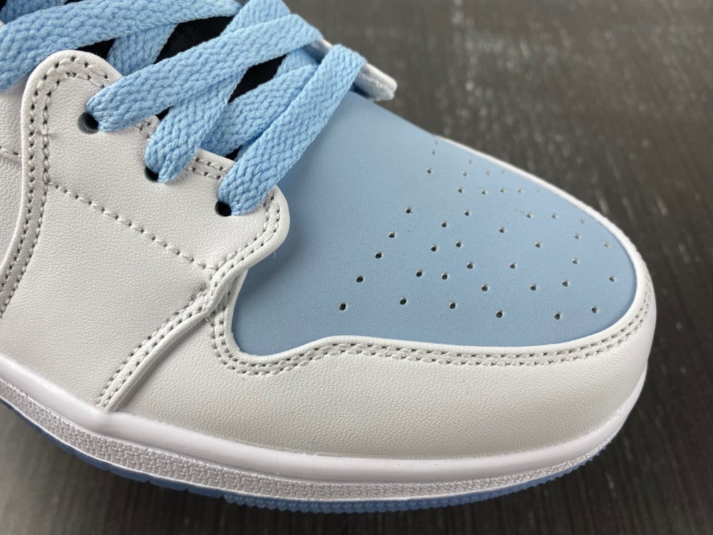 Mid Top Sneakers, Blue White Black Colorway, Lace Up Design, Casual Gift for Sneaker Fans
