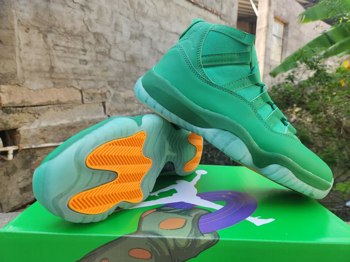 High Top Sneakers, Green Colorway, Lace Up Design, Casual Gift for Sneaker Fans