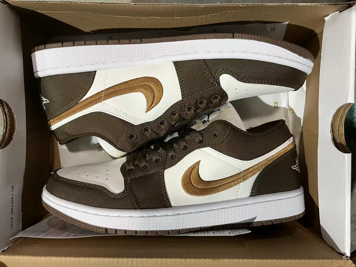 Low Top Sneakers, Brown White Colorway, Lace Up Design, Casual Gift for Sneaker Fans