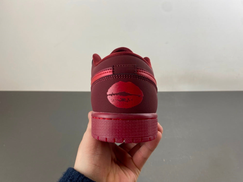 Low Top Sneakers, Red Colorway, Valentine Design, Lace Up Design, Casual Gift for Sneaker Fans