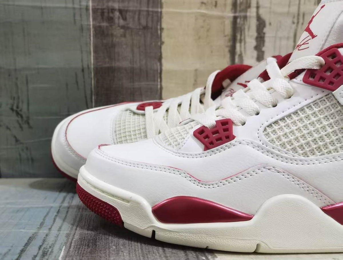 Mid Top Sneakers, Red Colorway, Lace Up Design, Casual Gift for Sneaker Fans