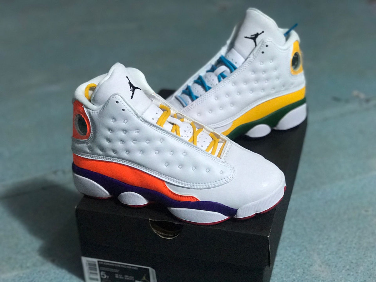 Sneakers, White Orange Colorway, Mismatched Colorway, Lace Up Design, Casual Gift for Sneaker Fans