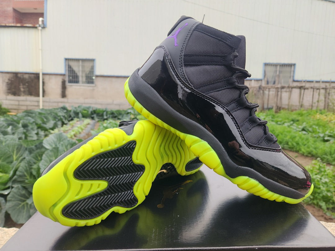 High Top Sneakers, Black Green Colorway, Lace Up Design, Casual Gift for Sneaker Fans