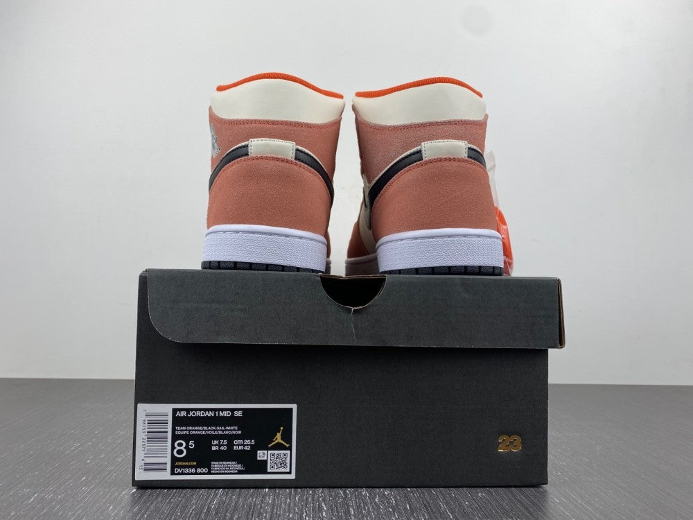 Mid Top Sneakers, White Black Pink Orange Colorway, Suede Footwear, Lace Up Design, Casual Gift for Sneaker Fans