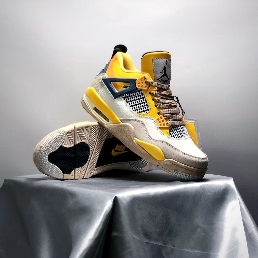 Retro Low Top Sneakers, Green Yellow Colorway, Lace Up Design, Casual Gift for Sneaker Fans